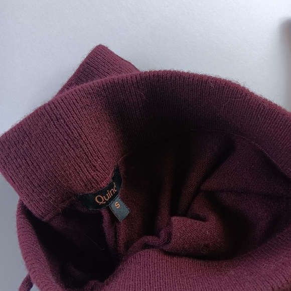 Quince Burgundy Maroon Mongolian Cashmere Jogger Sweatpants - Picture 9 of 12